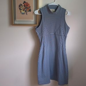 Fashion Brand Company Blue striped Illusion Dress size M
